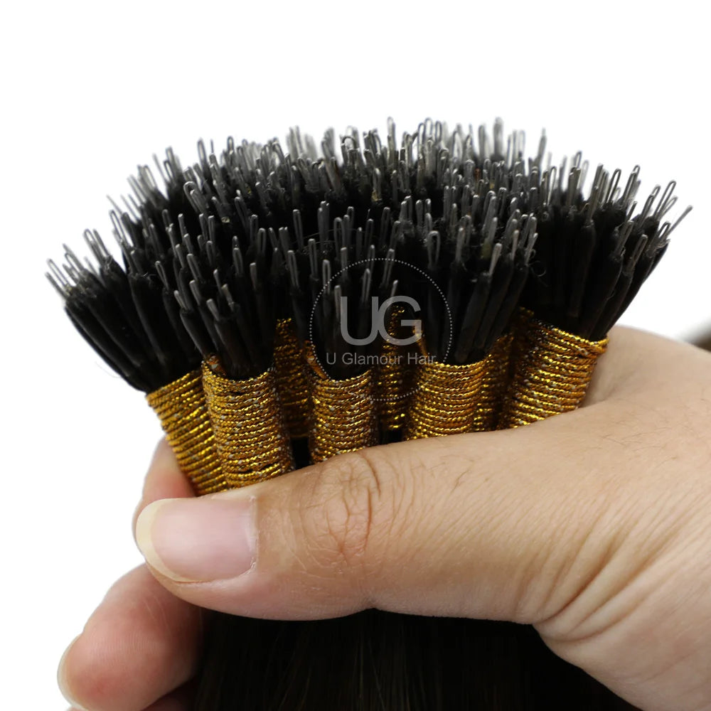 U Glamour Hair Wholesale Beads Virgin Remy Russian Human Hair Nano Ring Tip Extensions
