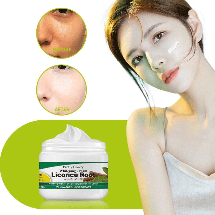 Wholesale Organic 3days Skin Bleaching Licorice Whitening Cream  for Dark Skin