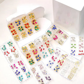 Luxury Nail Charms 3D Zircon Charms Multi Color Diamond Gold Silver Zircon Nail Art Jewelry Decoration