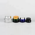 Free Samples Customize Packaging Slanted Oblique Shoulder Glass Jar 15g 30g 50g 100g Amber Green Blue clear