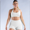 Custom Sleeveless Strap Yoga Crop Tops Tank Gym Leggings Active Women's Workout Outfits Brushed Yoga 2 Piece Sets