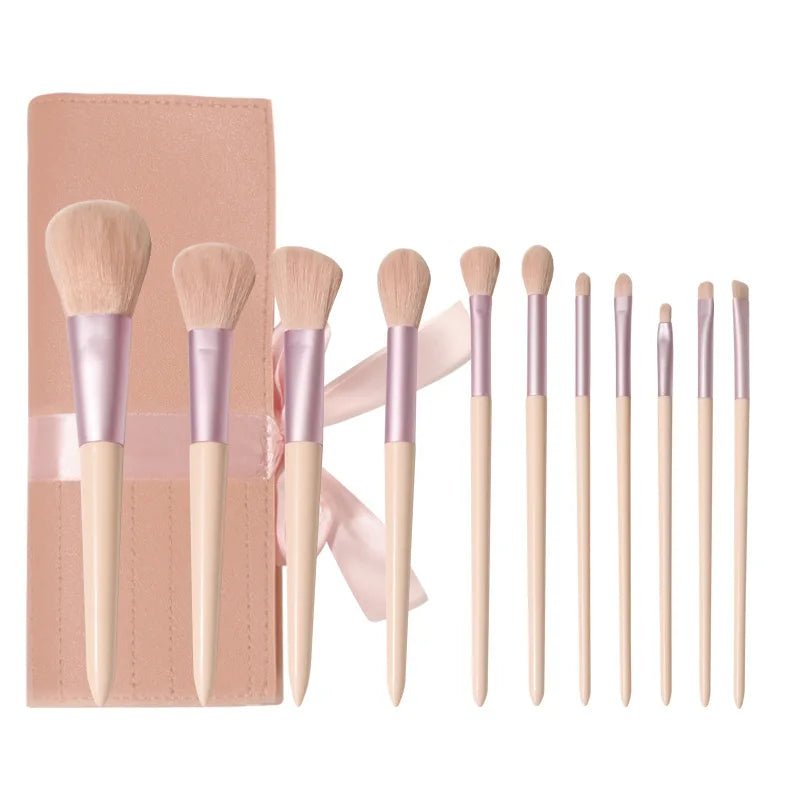 Best Luxury Profesional ABS Face Makeup Brush Sets Super Soft Private Label pink Travel Makeup Brush Set