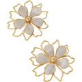 Hot Sale Creative Oil Drop Stud Earrings Creative Hollow Colorful Three-dimensional Double Layer Flower Earrings Gifts for Women