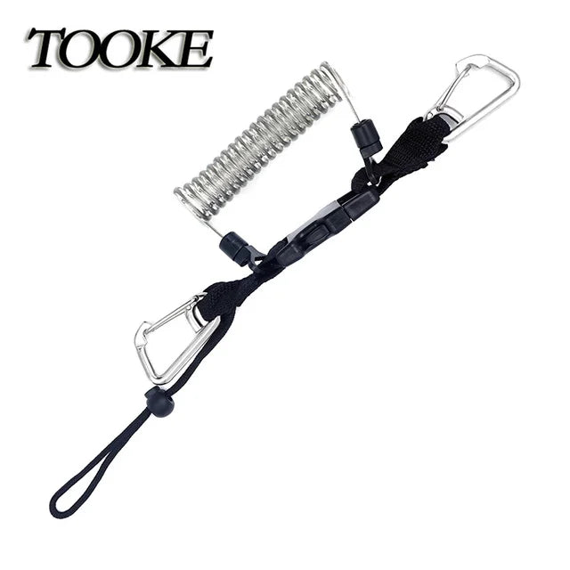 Wholesale Custom Safety Flexible Quick Release Scuba Diving Coil Lanyard for Underwater Gear Accessories Swimming Snorkeling