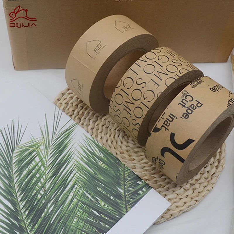 Custom Gummed Kraft Paper Tape Rubber Black for Electronics Reinforced Kraft Paper Security Tape for Kraft Paper