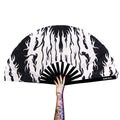 Plastic Bamboo Cloth Personalized Large Folding Fan Wedding Events Folding Portable Big Size Fan Held Hand Fan