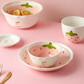 Solhui Lovely Girl's Heart Creative Soup Bowl Vegetable Strawberry Ceramic Plate Tableware