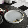 Creative Dessert Display Tray Bathroom Storage Tray Nordic Minimalist Style Circular Marble Tray for Modern Home Decor