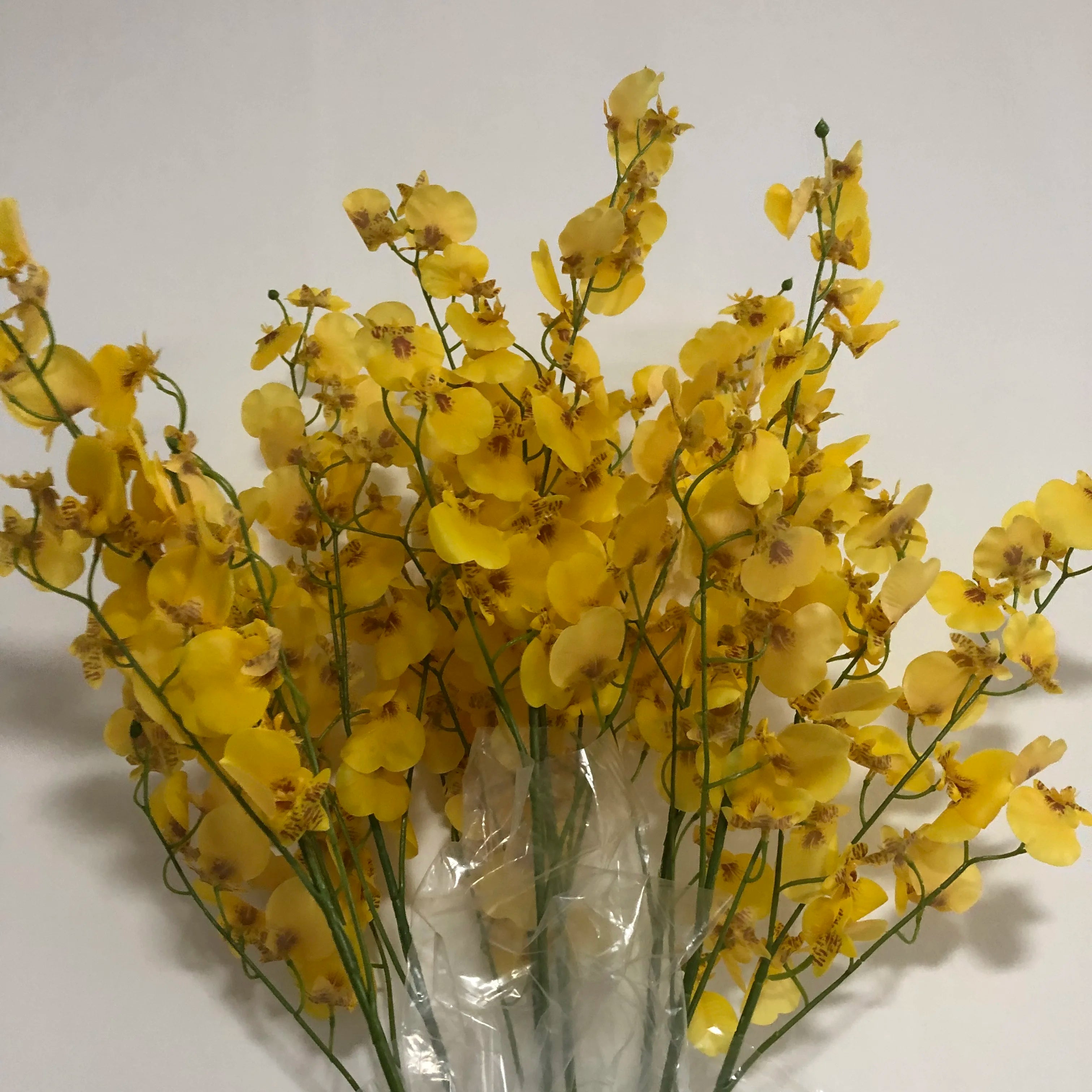 O-08201 Artificial Orchids Real Touch Dancing Lady Orchid Yellow Flower for Home Wedding Party Indoor Outdoor Decora