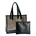 Wholesale Black Color Waterproof Large Custom Print Logo Transparent Pvc Shopping Clear Tote Bag for Beach Work