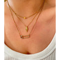 3 Designs Stainless Steel Zircon Safety Pin Necklace Textured Rhombus Star Small Love Heart Layered Necklaces Trendy Jewelry Hot