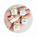 100pcs Kawaii Cute Cartoon Dog Cat Flatback Cabochon Scrapbook DIY Accessories Decor Figurine Crafts