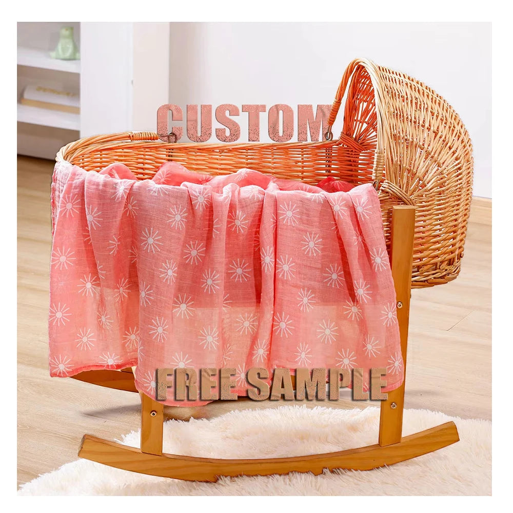 Kangobaby Newborn Security Blankets for Summer 2 Layers Infant Muslin Swaddle Wrap Bath Towel Baby Blanket Gift Set