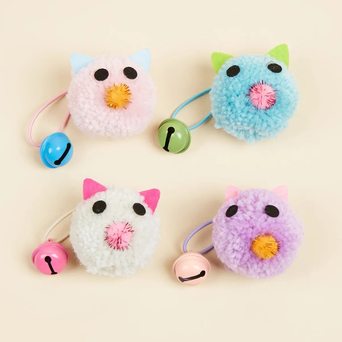 Cute Kitten Cat Mouse Teaser Toy Bell Plush  Pet Cat Products Interactive Cat Chew Toys