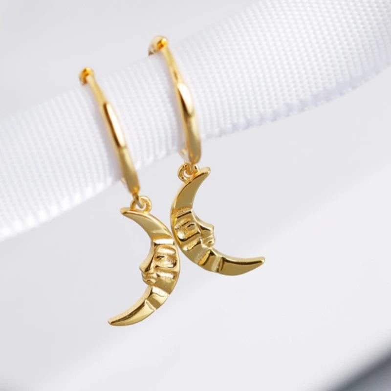 New Wholesale Geometric Moon Earrings Baroque Style S925 Sterling Silver Earrings Women Mini Hoop Earrings