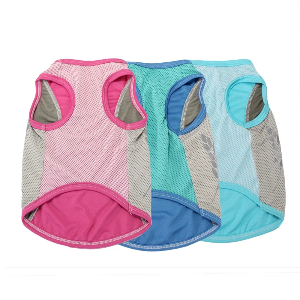 Customized Size Spring Summer Dog Cooling T-Shirt Sleeveless Breathable Coolmax Material Wholesale Dog Printer Accessories