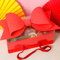 XJH 2026 Mother's Day Red Transparent Portable Fruit Flowers Box With Bowknot for Birthday Wedding Party Gift Candy Packaging