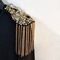Designer Embroidered Accessory Chains Shoulder Patches Badges Metal Rhinestone Patches Embroidered Techniques for Sent Team
