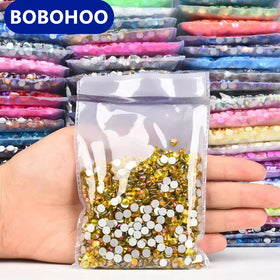 BOBOHOO Wholesale Crystal Flatback Rhinestones Not Hot Fix Diamond Stone Flatback Glass Rhinestone for Garment Use Applique