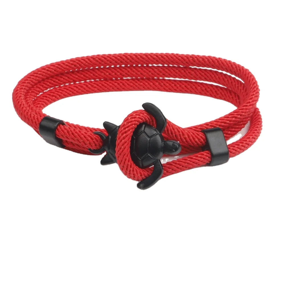 AA016394 Multi Layer Adjustable Sea Turtle Couple Bracelet New Design Milan Rope Animal Turtle Knitted Rope Bracelet