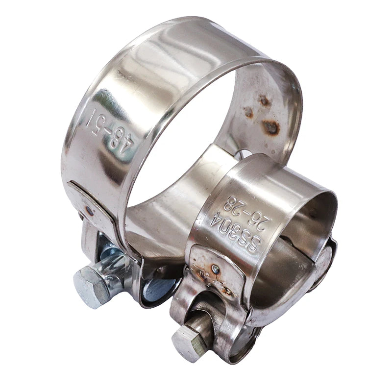 Strong Throat Clamp Adjustable Heavy Duty SS304 Stainless Steel Strong Throat Band Single T Bolt Hose Slot Strong Throat Clamps