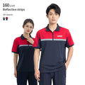 Reflective Strips 160 GSM Zip up Collar 100% Polyester Uniform Quick-Drying Mesh Cloth Custom Safety Work Shirts