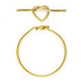 GP US 14k Gold Filled Heart Knot Ring Wire RingTiny Heart Minimalist Permanent Jewelry Ring Women Wholesale