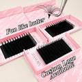 Lash Supplies Matte Black Individual Eyelash Extension Wholesale Bulk Fluffy Korean PBT Silk Cashmere Eye Lash Extension Trays