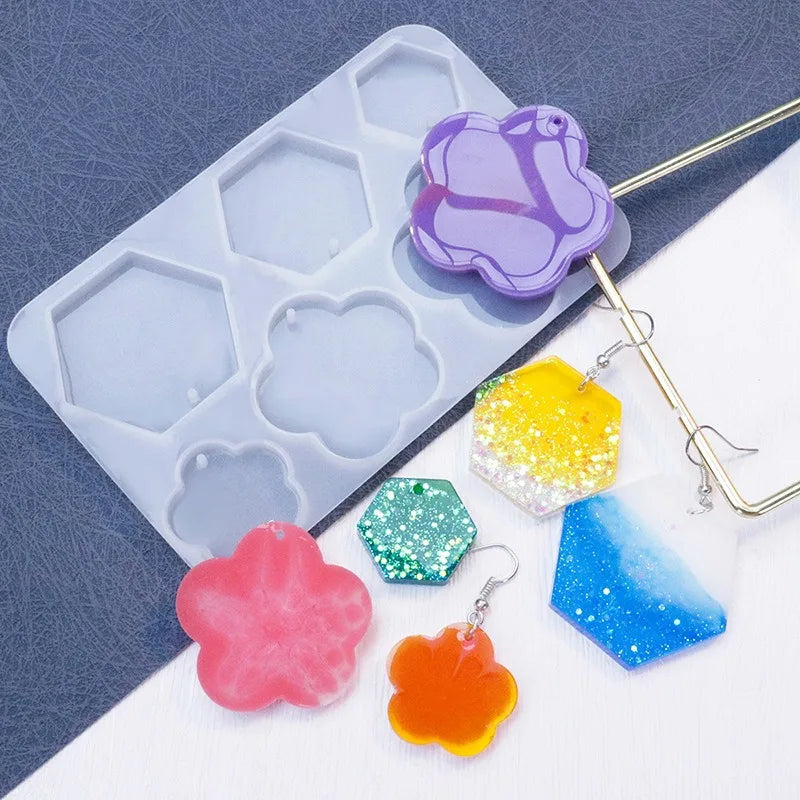 Hot Selling DIY Crystal Dropper Earring Mold Circular Heart Pendant Elliptical Shaped Earring Star Water Drop Earring Mold