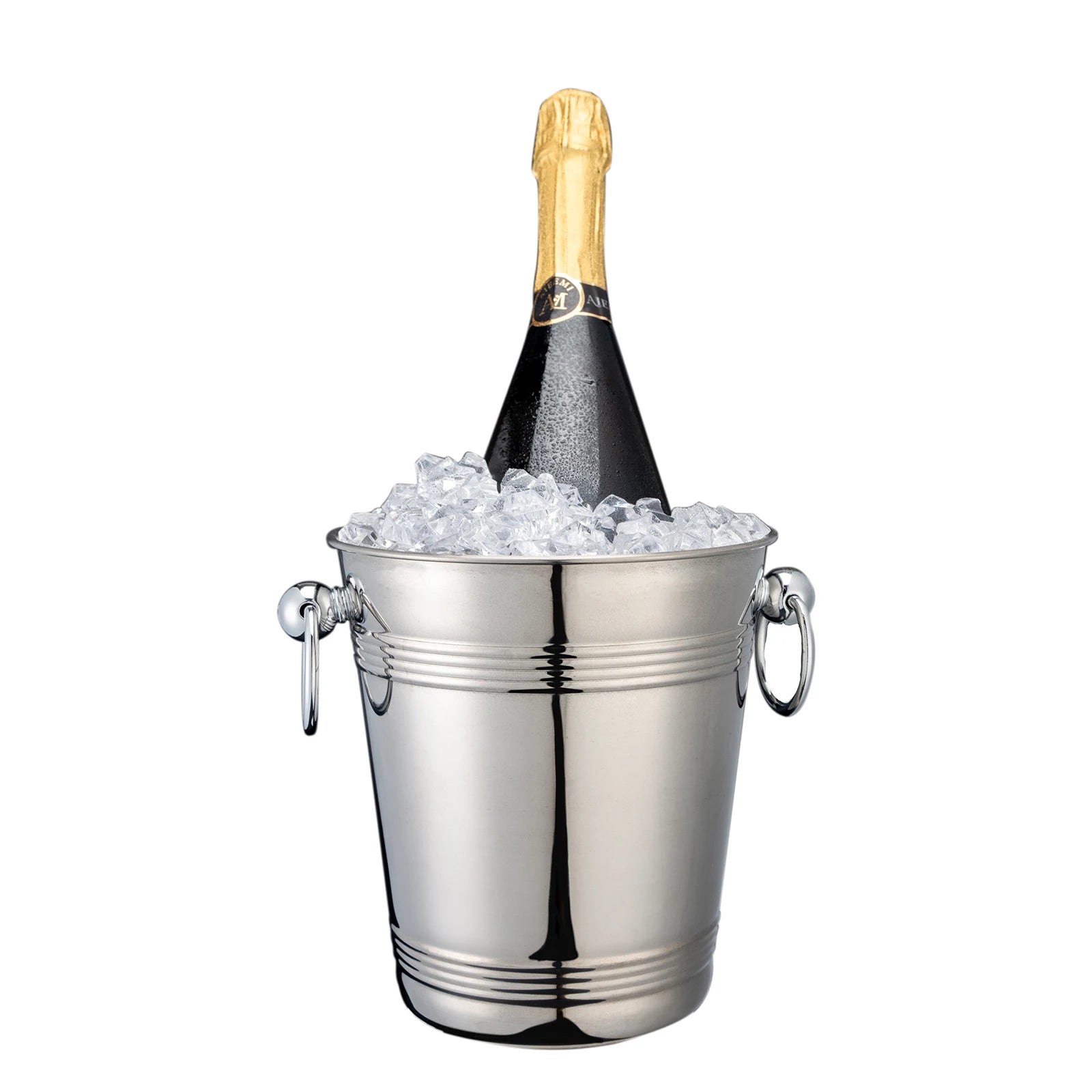 New IHCH IHCH-25217-7 304 Stainless Steel Classic Portable Large Capacity Ice Bucket with Bracelet Handle Party