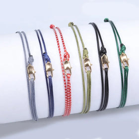 Multi-Layer Hand-Woven Wax String Bracelet with Adjustable Buckle for Surfers Ocean Beach Friendship Perfect Gift