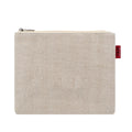 Zig-Zag Cotton Jute Mixture Yarn Zipper Pouch Bag Custom Promotional Natural Makeup Cosmetic Gift Bags Packaging OEM