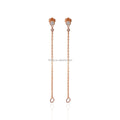 Luxury 14K Real Solid Gold Zircon Earring Fine Jewelry Link Chain Stud Earrings Custom Wholesale Trade Assurance