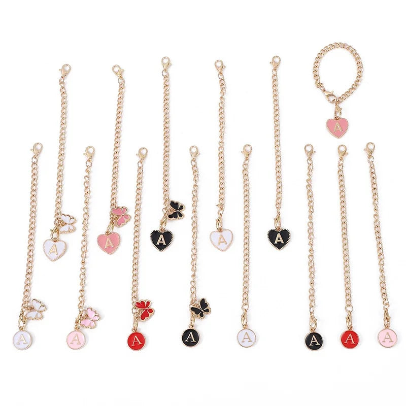 Wholesale 26 English Letter Chain Keychain Backpack Cup Accessories Lobster Clasp Jewelry Pendant Metal Lightweight Fashion