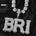 Big Size Thick Custom Name Necklace Iced Out 5A CZ 18K Gold Plated Custom Pendant Shiny Name Pendant