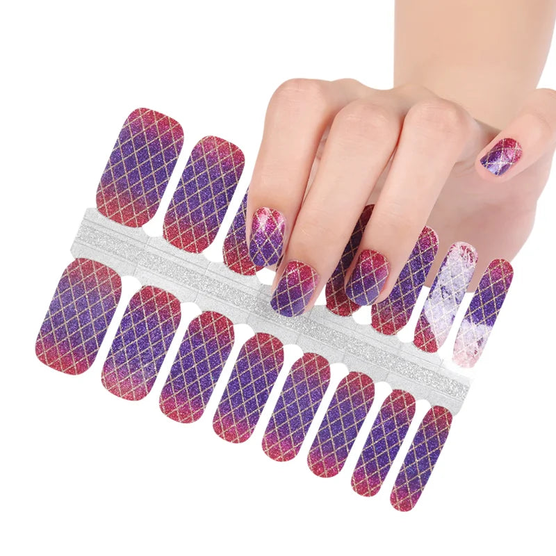 Huizi Non-toxic Popular Flower Pattern Nail Stickers Wholesale Nail Polish Custom Nail Wraps Sticker