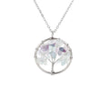 Hongzhuo Hot sale 7 Chakra Fluorite Tree of Life Natural Tumbled Gemstone Wire Wrapped Pendant Necklace Jewelry