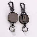 4cm Heavy Duty Retractable Black Badge Reel Metal ID Badge Holder with Belt Clip Name Tag Keychain