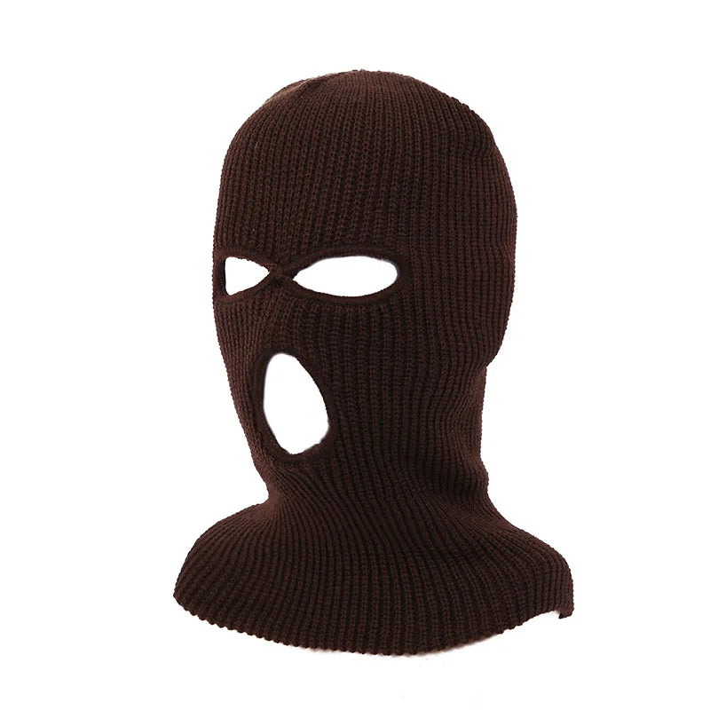 Windproof Hat Full Face Ski  Knit Acryl One Hole Winter Seamless Ladies Balaclava Helmet Safety Protective
