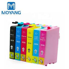 MoYang Compatible for EPSON T0821-6 Ink Cartridge Stylus Photo R270/R290/R390/RX590/RX610/RX690/RX615/T50/TX650 Printer T0821