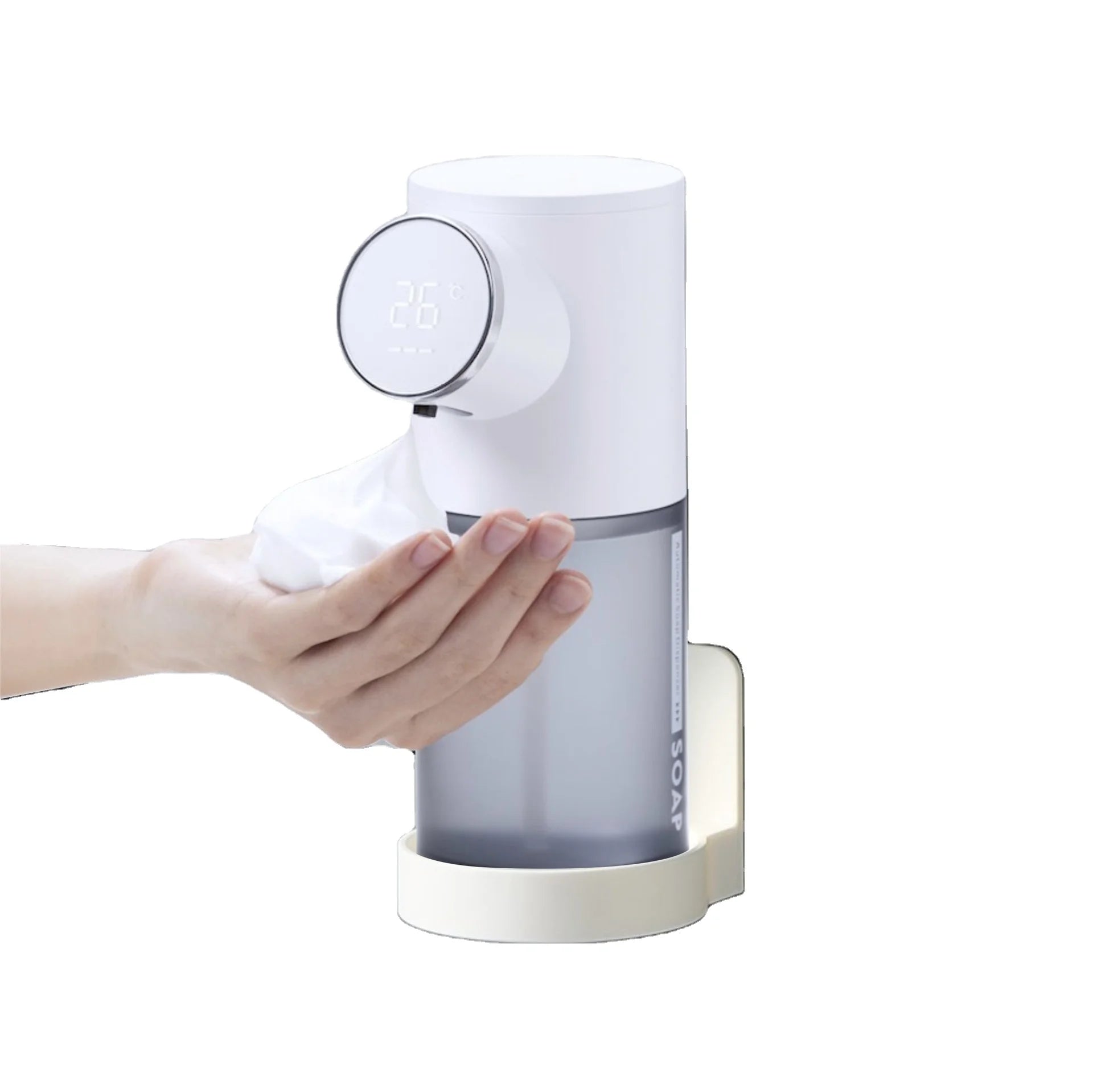 Automatic Stainless Steel Wall-Mounted Foaming Soap Dispenser with Digital Display for Home Office Use