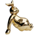 Golden Polishing Resin Rabbit Sculpture Model Hand-painted Customized Color Lightweight Corrosion Resistant Waterproof 8-10 Year