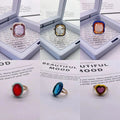 Hot Selling Cheap Cut Colorful ZIRCON Alloyr Ring Enamel Engagement Colorful Enamel Rings for Women