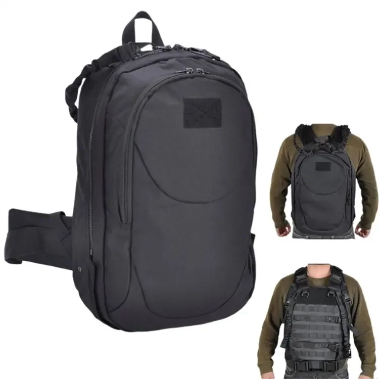 Molle Tactical Vest Bag Invisible Flip up Bag Dual-Purpose Concealed Plate Carrier Assault Backpack
