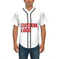 Custom 3d Printed Summer Baseball Uniform Jersey V Collar Hem Button Wholesale Dropshipping