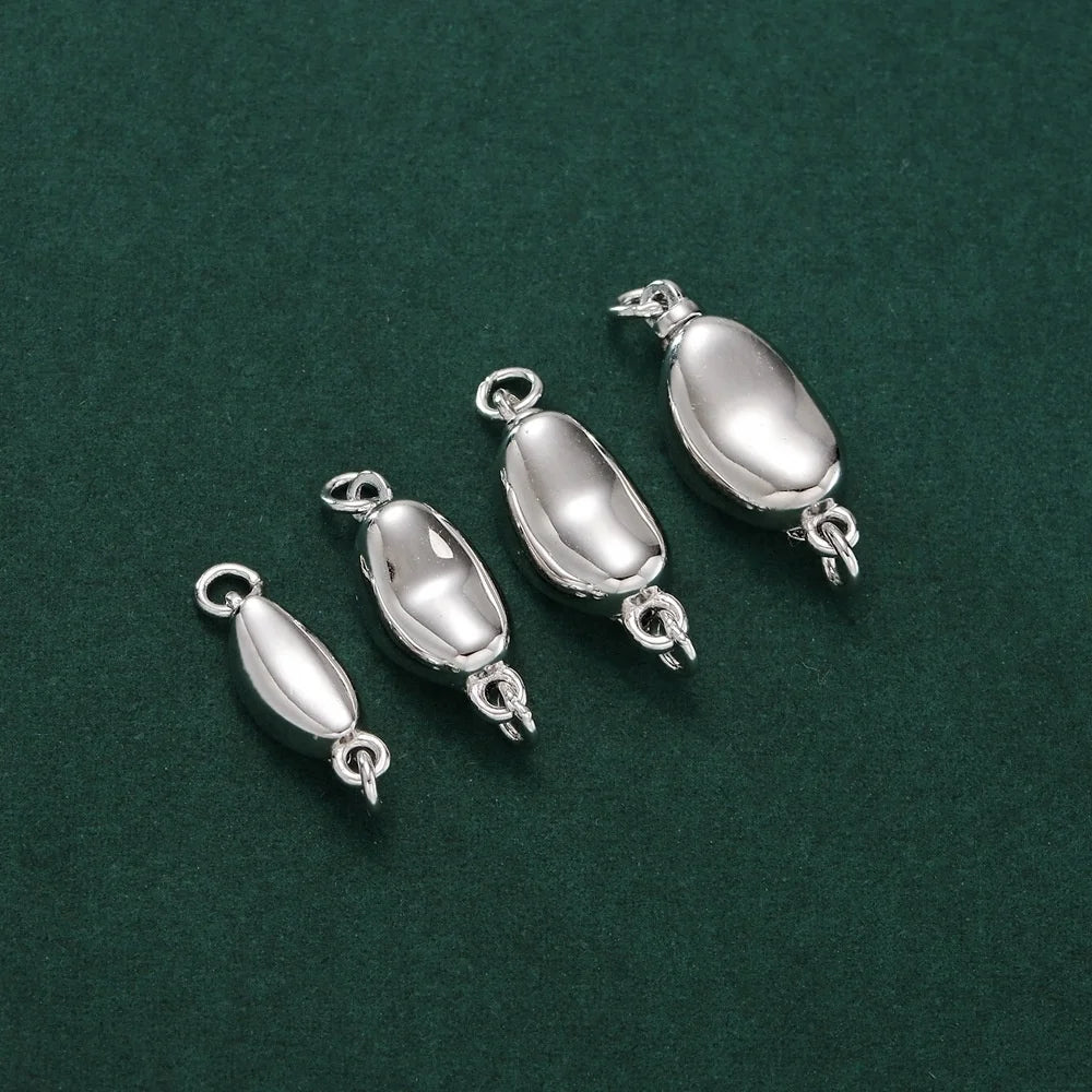 GP S925 Sterling Silver Pea Beading Box Pull Clasps Gold Plated Jewelry Accessories Connection DIY Jewelry Wholesale