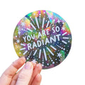 Cute Moon Eco-friendly Luminous Waterproof Removable Suncatcher Adhesive Sticker Rainbow Prism Window Cling Celestial Decor