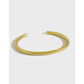100% Real 925 Sterling Silver Round 18K Gold Plated Frosted Bangles for Women Silver Jewelry