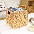 New OEM Foldable Storage Water Hyacinth Storage Baskets  Foldable Baskets Square Laundry Organizer