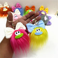 Cute Monster Plush Keychain Peluches Toys Sausage Mouth Bow Doll Key Chains Bag Pendant Ugly Plushie Doll Gifts Monster Keychain